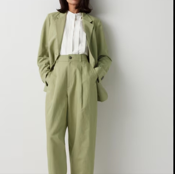 Uniqlo Comptoir des Cotnniers Black Linen Blend Pants - Picture 2 of 5